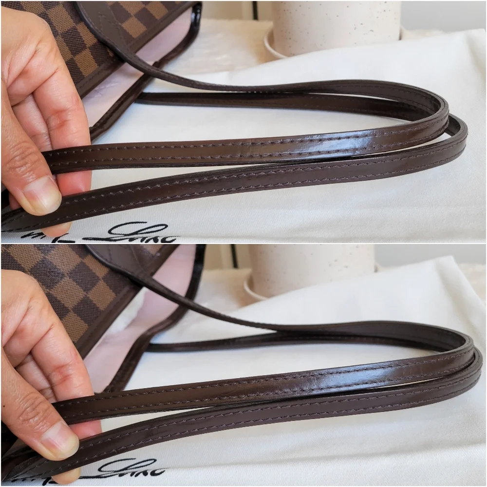💕Louis Vuitton Tote Bag Neverfull MM Damier Ebene "ROSE Ballerine Interior" - Picture 5 of 17